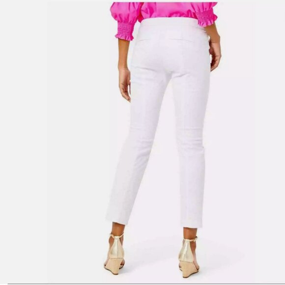 Lilly Pulitzer Denim - Lilly Pulitzer Kelly Textured Ankle Length Skinny Pants Resort White